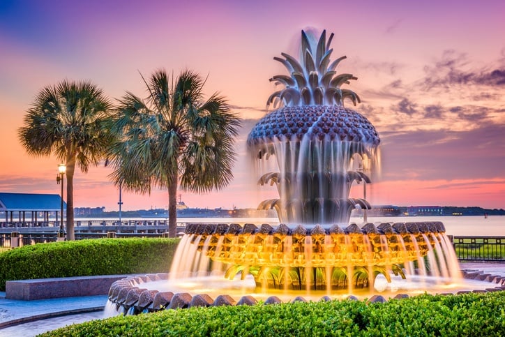 Pineapple Fountain in Charleston, South Carolina