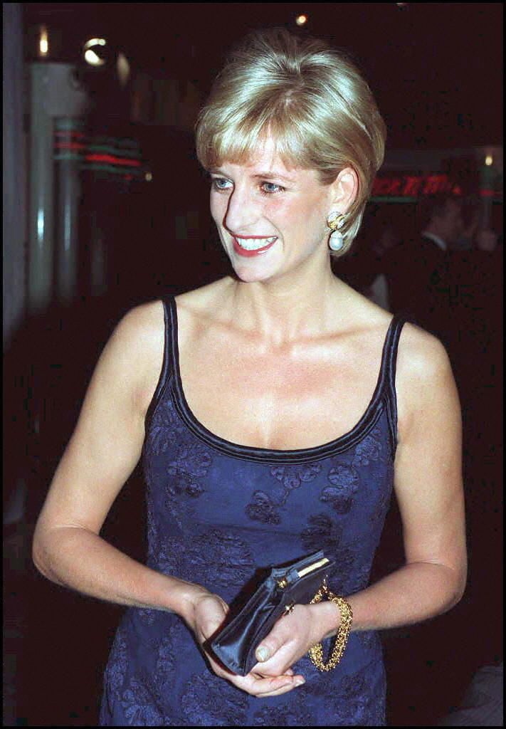 Princess Diana attends the premiere of In Love And War in London.