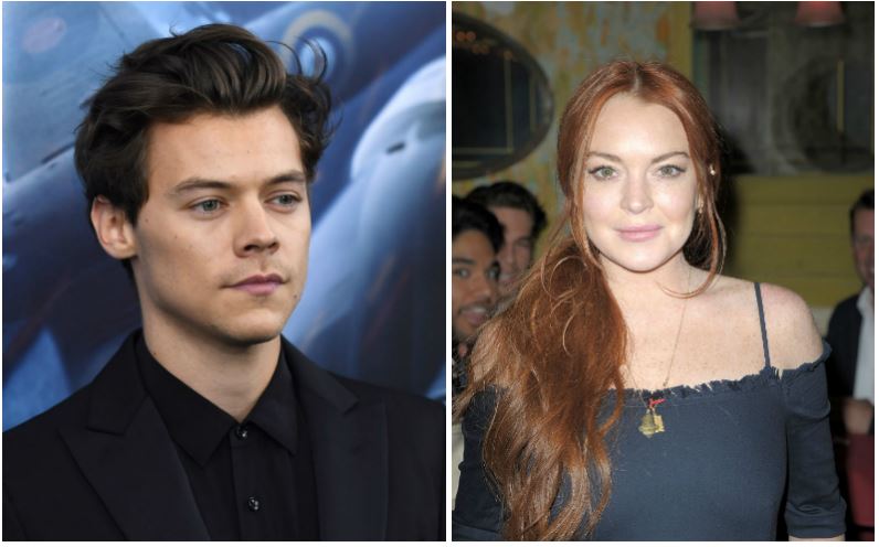 Harry Styles and Lindsay Lohan composite image