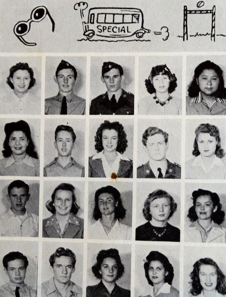 Norma Baker aka Marilyn Monroe pictured second row center