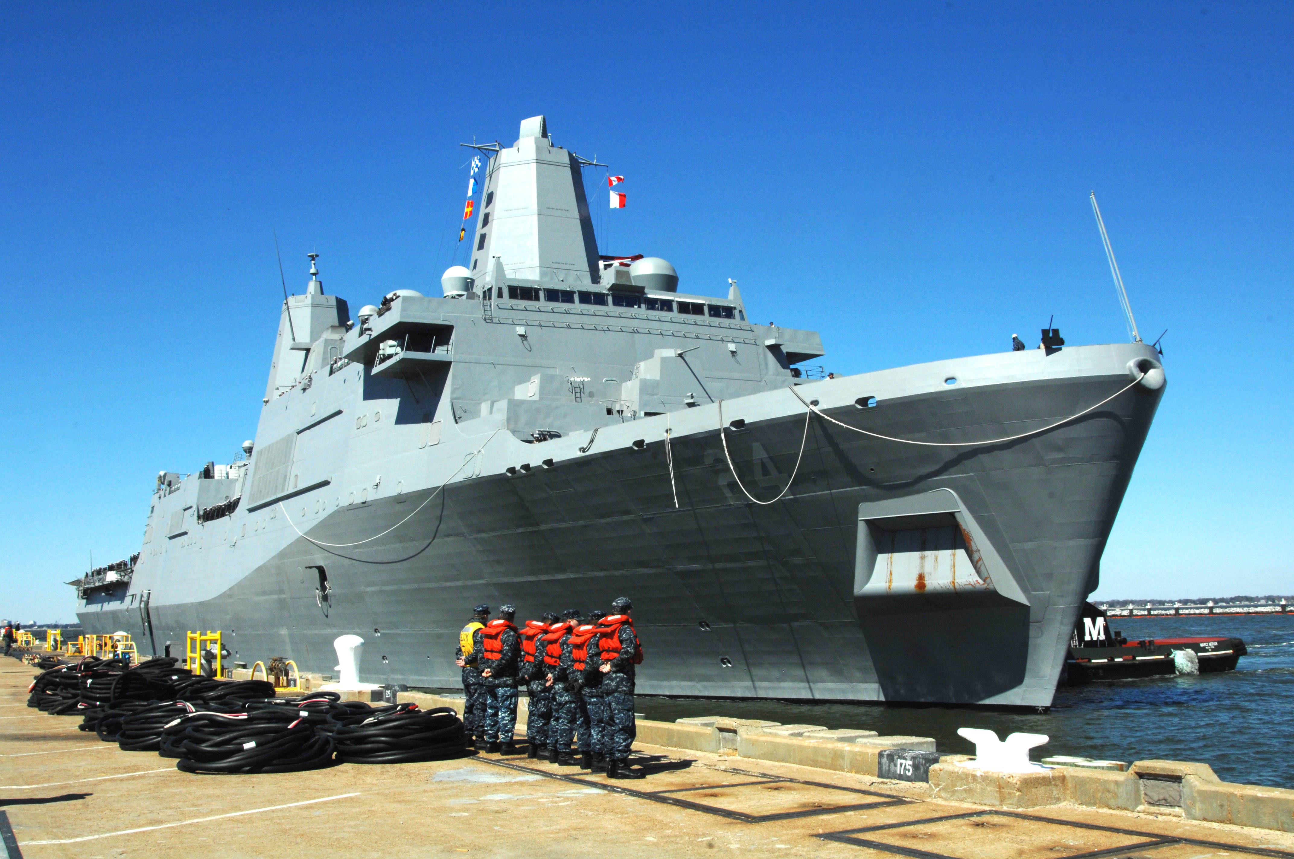 A ship at Naval Station Norfolk,Virgina.