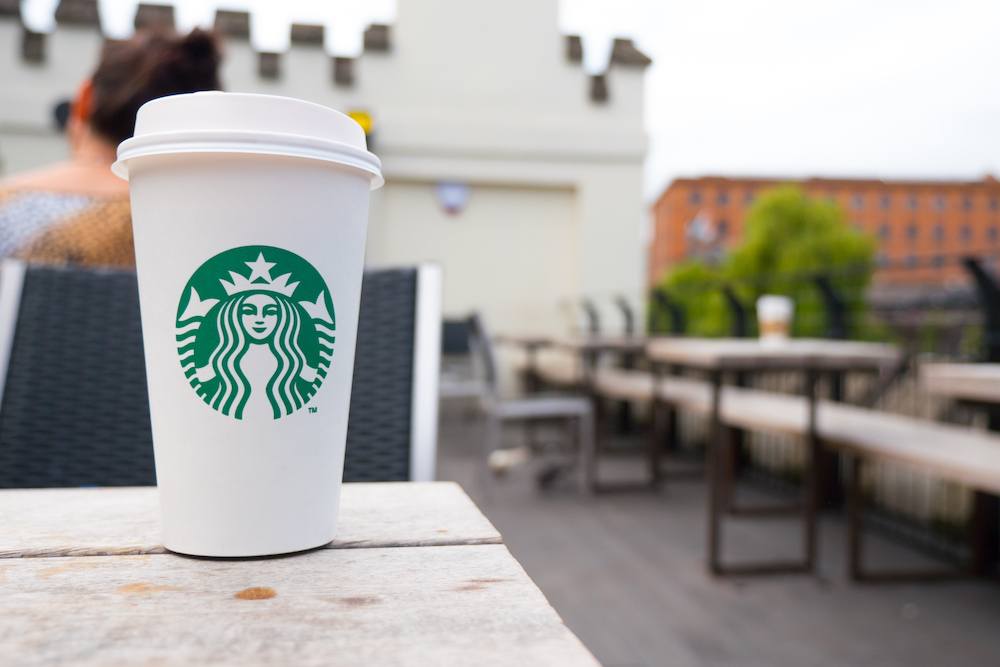 A Starbucks cup
