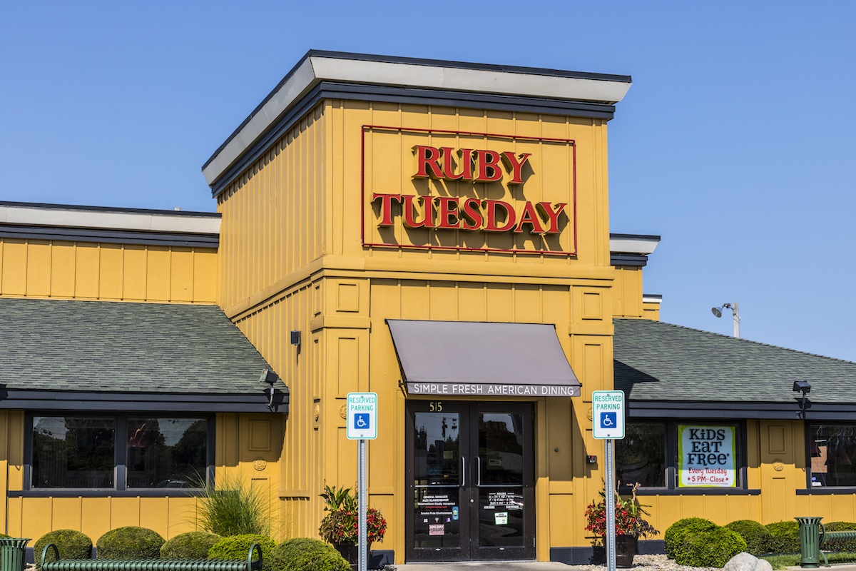 A location of Ruby Tuesday