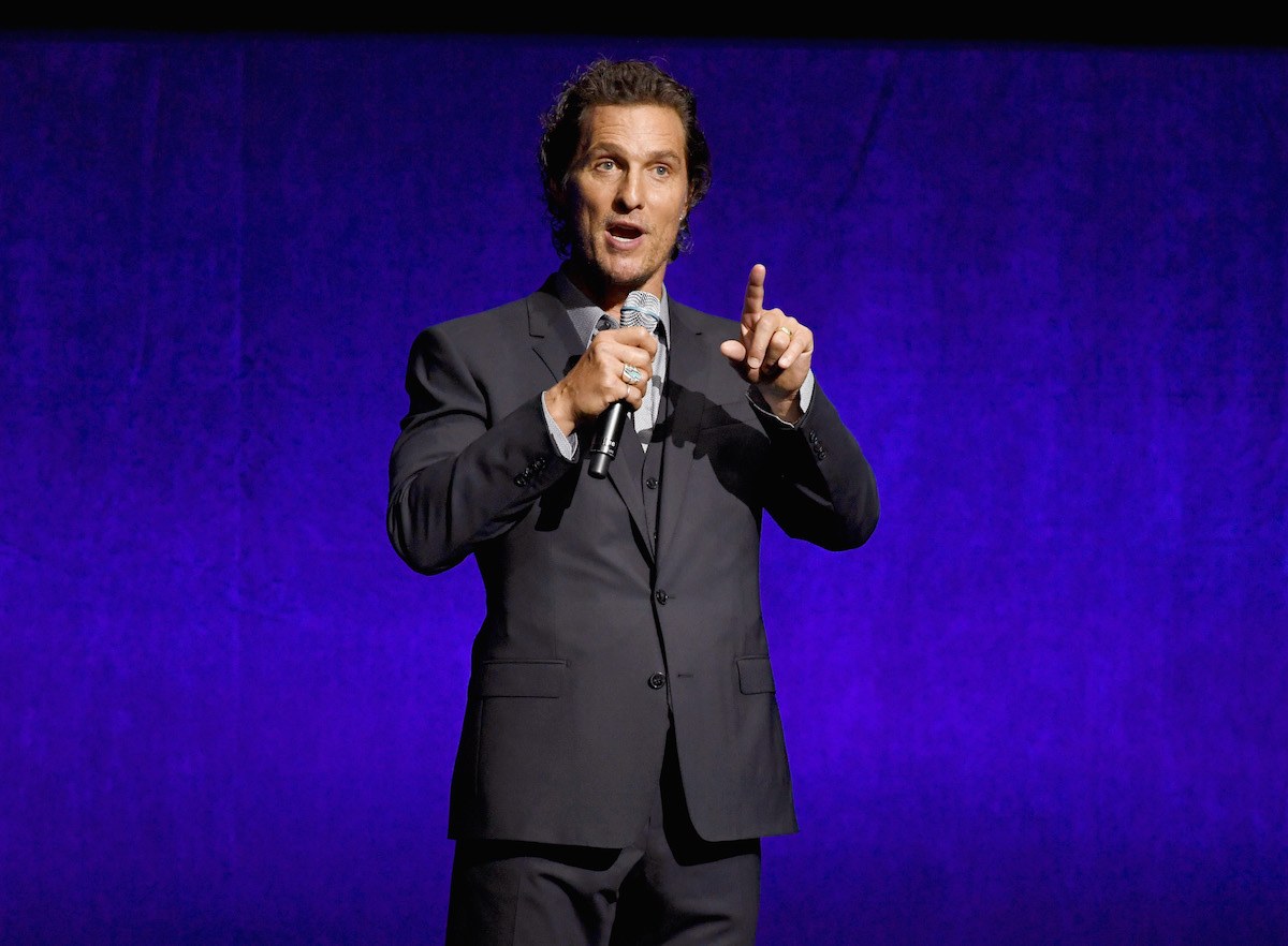 Actor Matthew McConaughey speaks onstage during the CinemaCon 2018 Gala