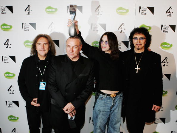  (L-R) Black Sabbath band members Terry Butler, Bill Ward, Ozzy Osbourne and Tony Iommi