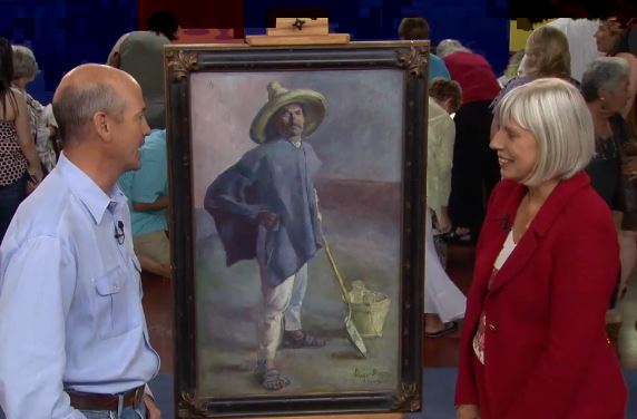 Diego Rivera painting "El Albanil"