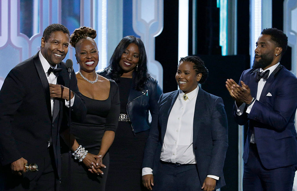 Denzel Washington with his family at the Golden Globe Awards in 2016