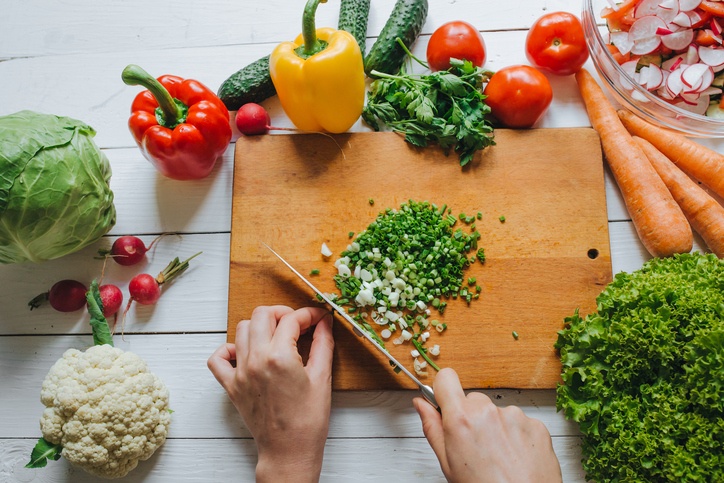 Cutting board vegetables