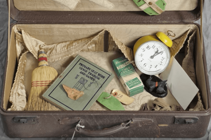 A suitcase left behind by a patient at the Willard Asylum A suitcase left behind by a patient at the Willard Asylum