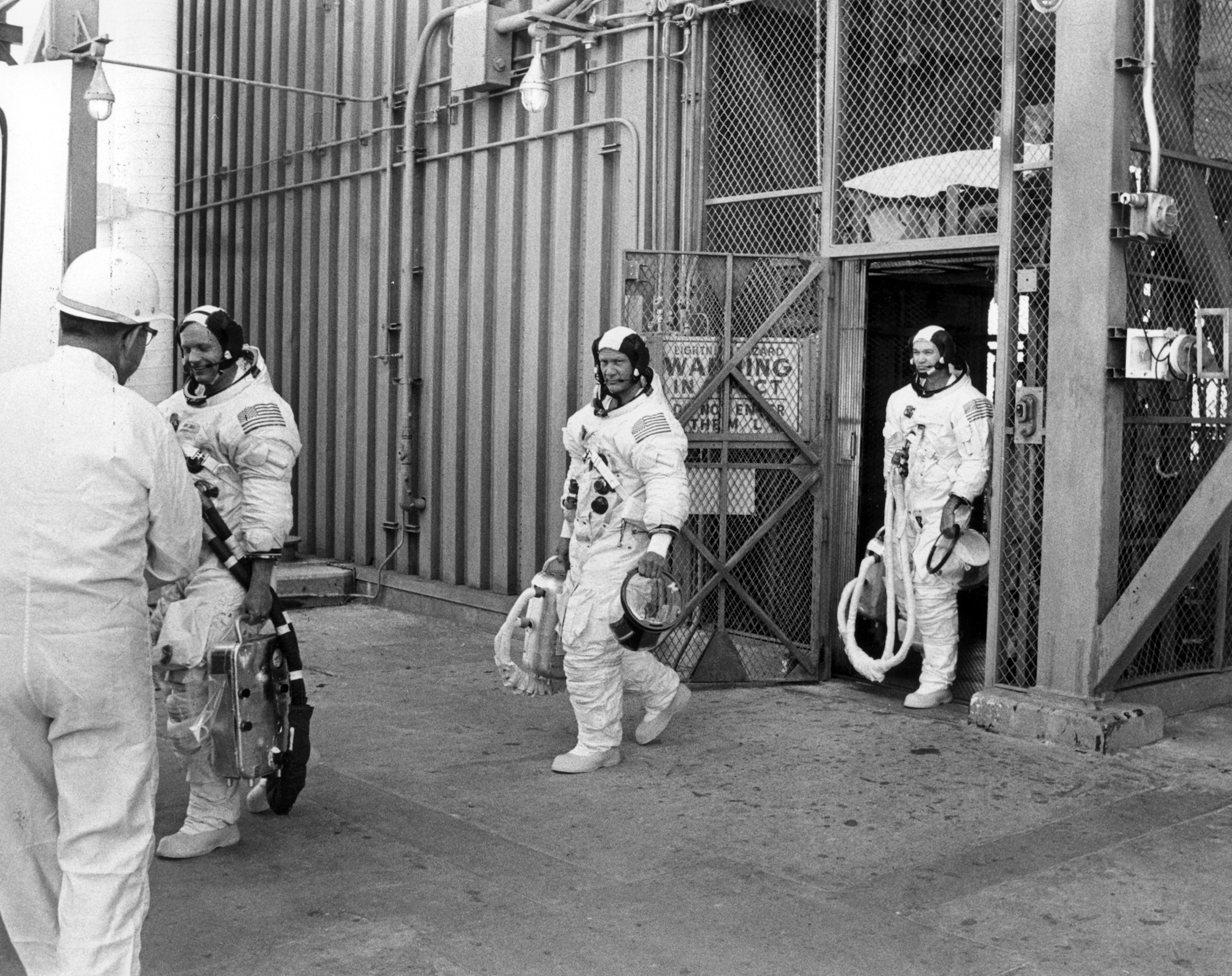 Apollo 11 crew after the countdown demonstration test