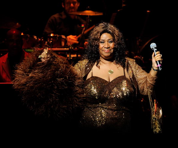 Singer Aretha Franklin performs after she was inducted into the Apollo Legends Hall of Fame at the 2010 Apollo Theater Spring Benefit Concert