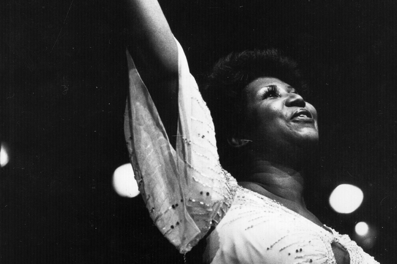 November 1980: American singer Aretha Franklin, the 'first lady of soul', in performance