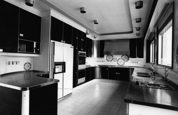 1970s kitchen with microwave
