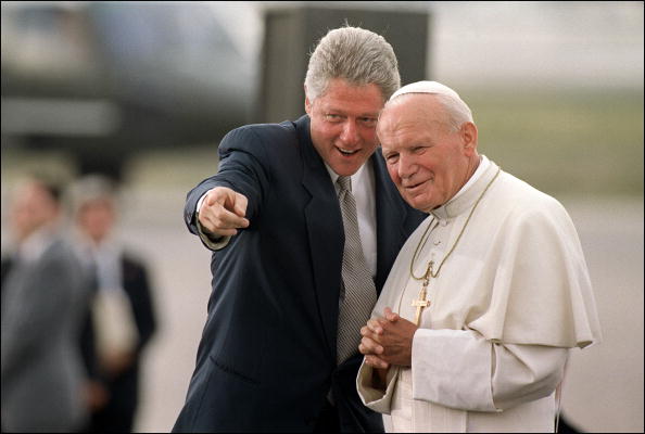 President Clinton and Pope John Paul II