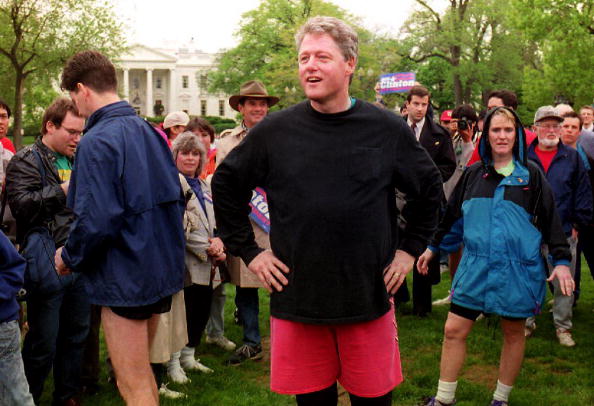 President Clinton goes for a run