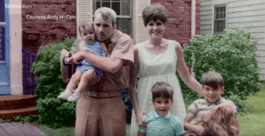 John McCain with his first wife and family