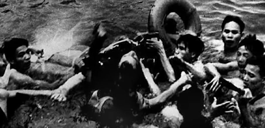 John McCain after he crashed in Vietnam