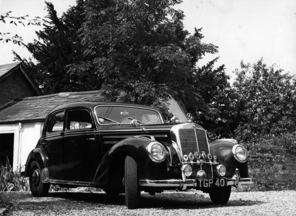 A Mercedes 220 saloon first introduced at the Motor Show in 1951.