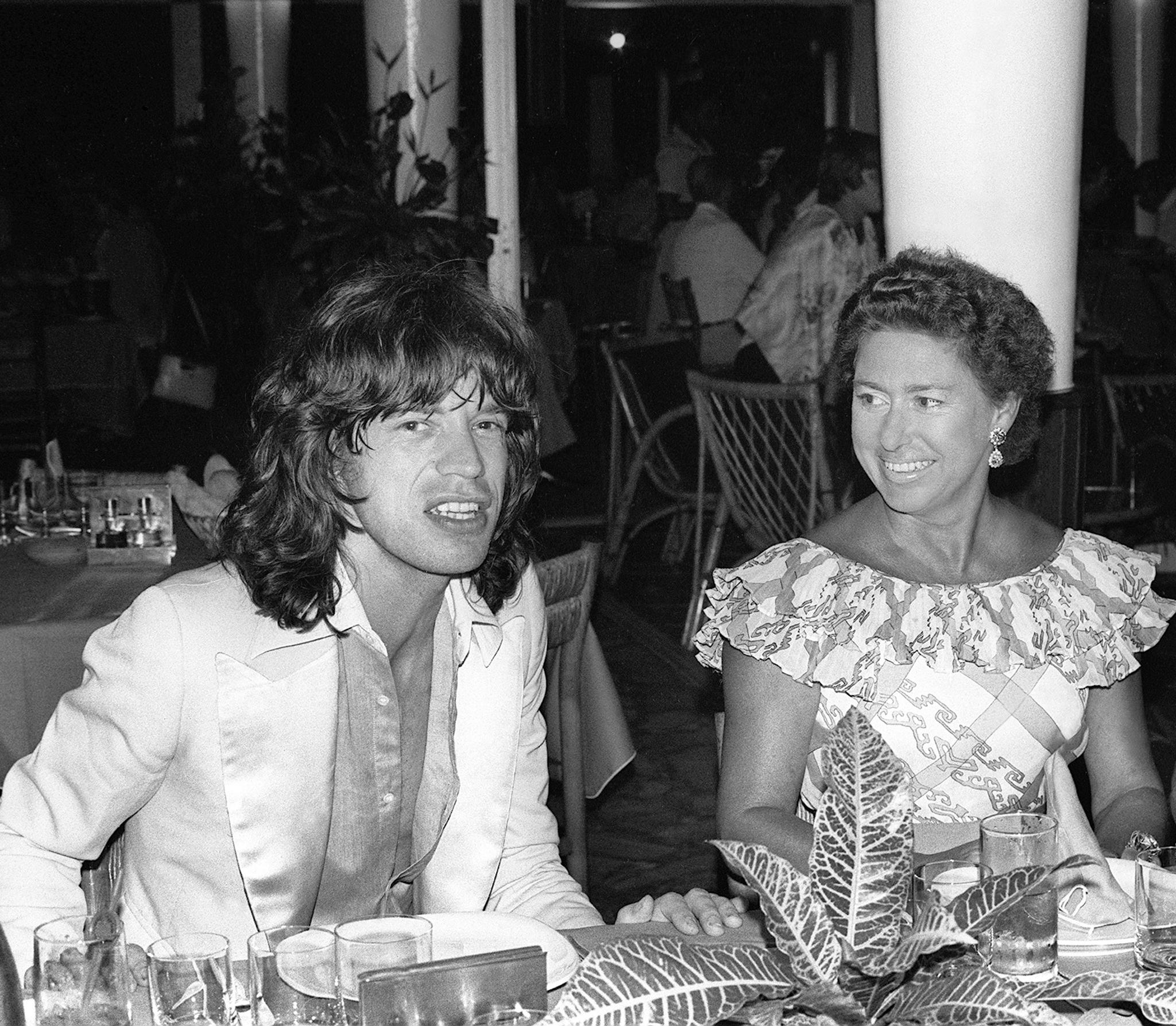 Mick Jagger 1976 with Princess Margaret