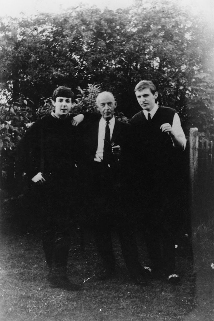 Paul McCartney with his father and brother Mike
