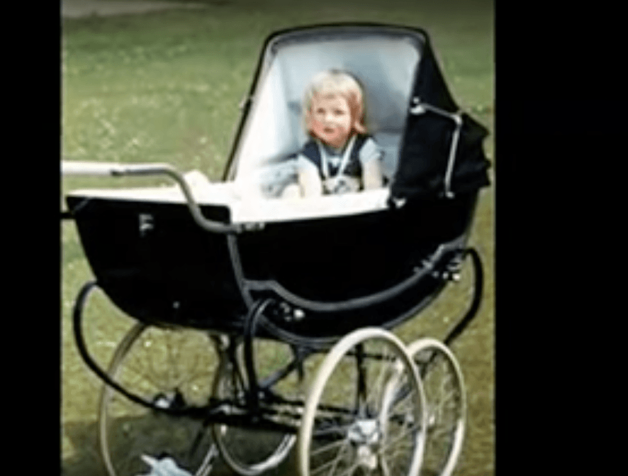 Princess Diana in a baby carriage