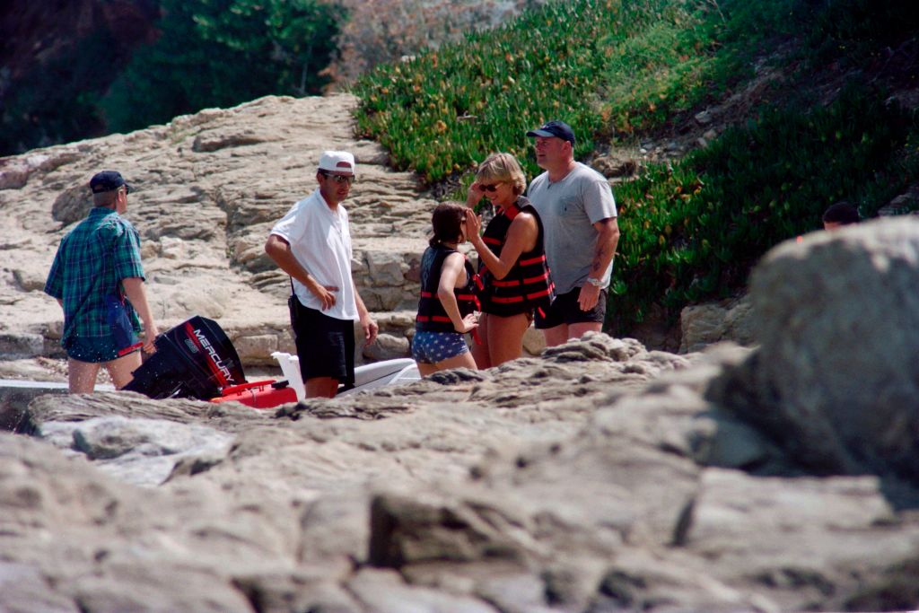 July 14, 1997 shows Britain's Lady Diana spending holidays near the property of her friend Dodi Al-Fayed in Saint Tropez