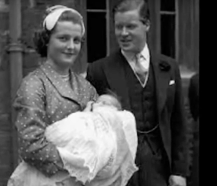 Princess Diana's parents shortly after her birth