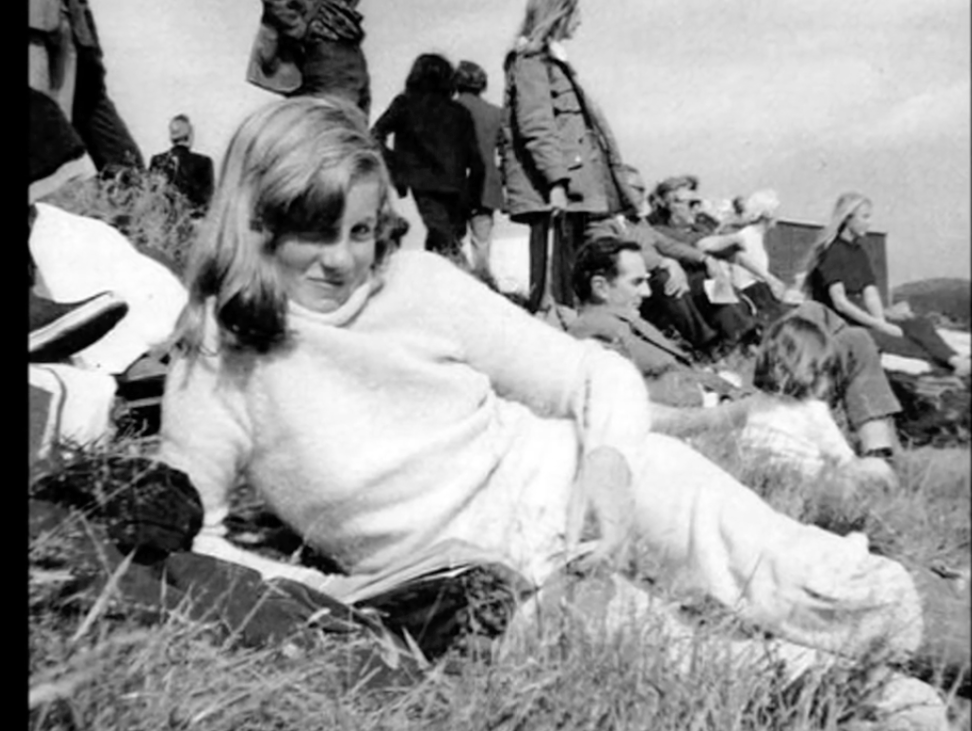 Princess Diana lounging with a book