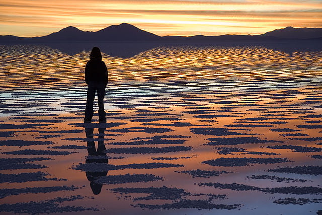 Salar de Uyuni at sunset Salar de Uyuni at sunset