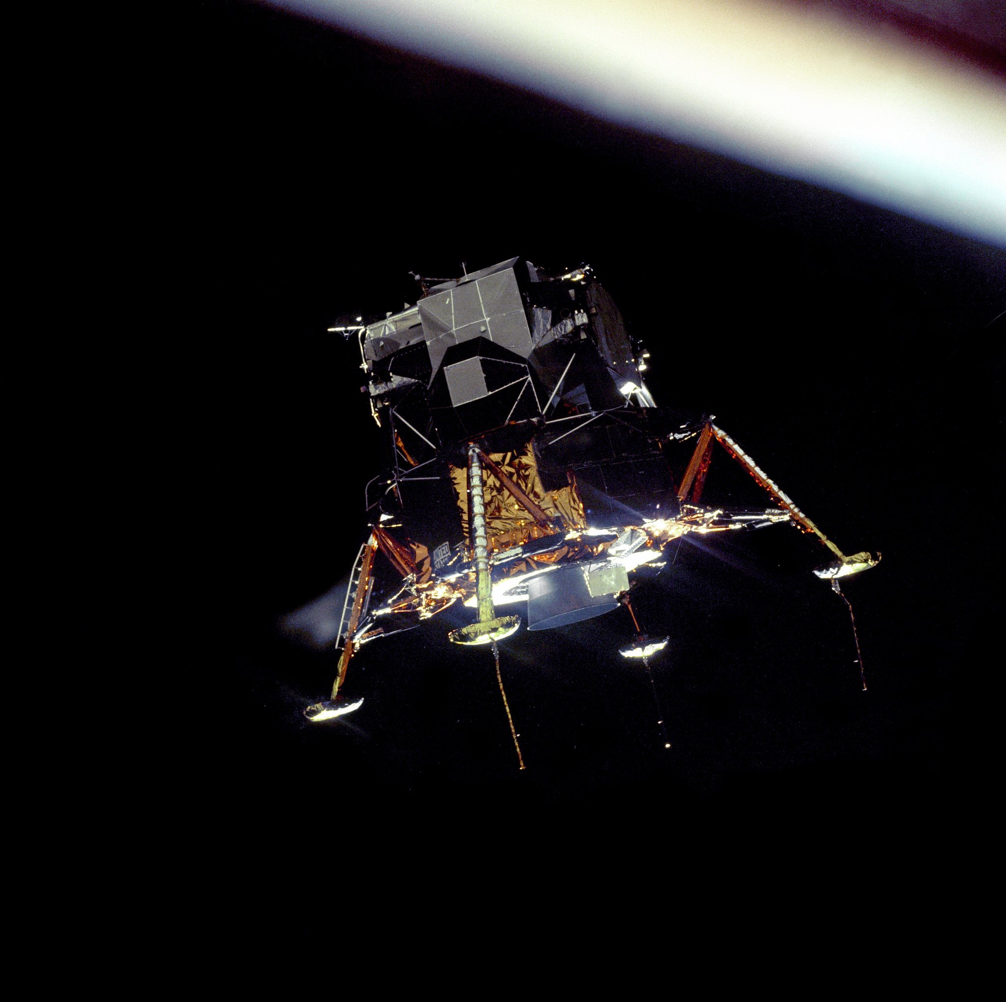 The Apollo 11 lunar module 'Eagle' in lunar orbit