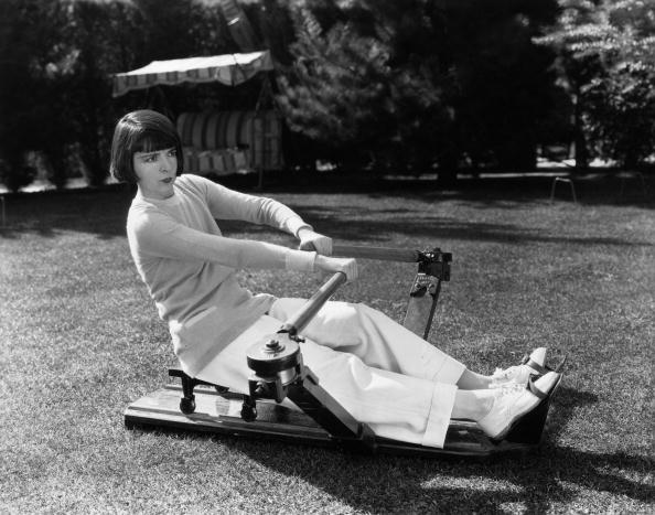 Colleen Moore on a rowing machine Colleen Moore on a rowing machine