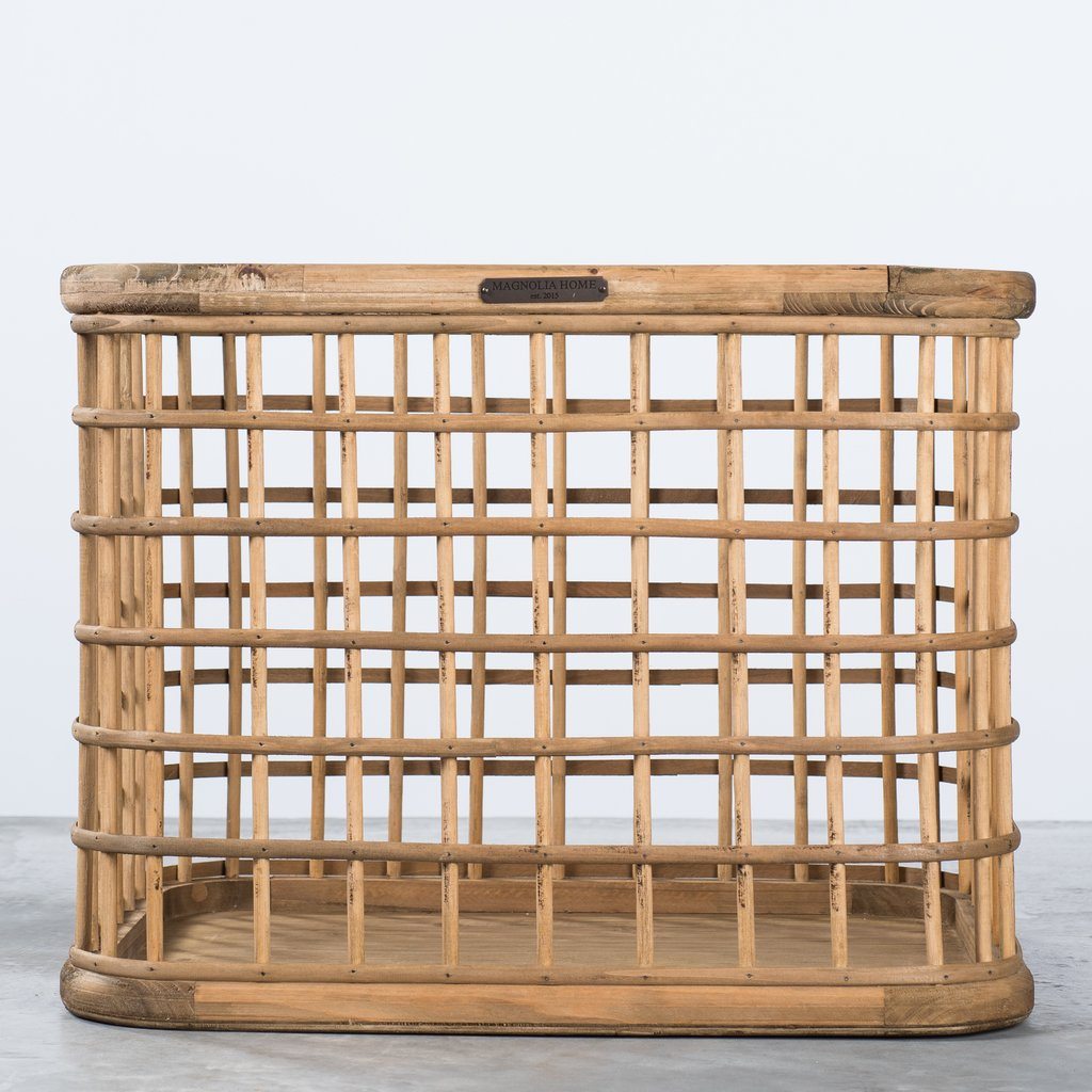 Wood and Bamboo Grid Basket | Magnolia.com Wood and Bamboo Grid Basket