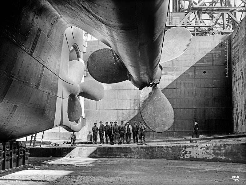 Titanic before launch