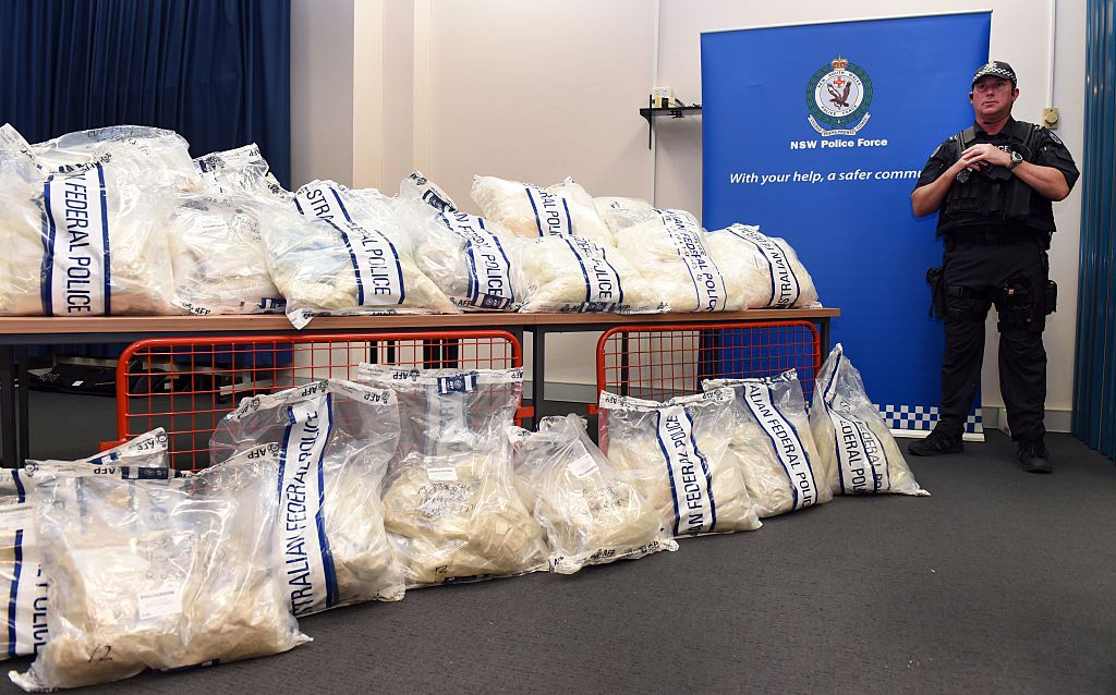 seized methamphetamines in Australia