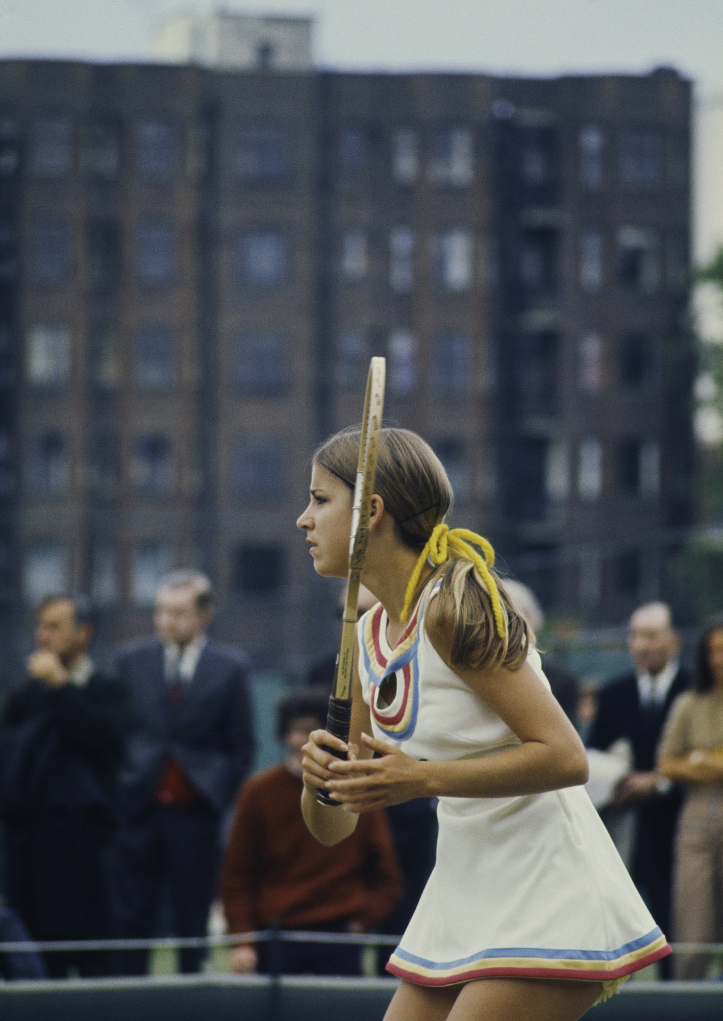 Chris Evert competes at The Championships, Wimbledon, London, 1972