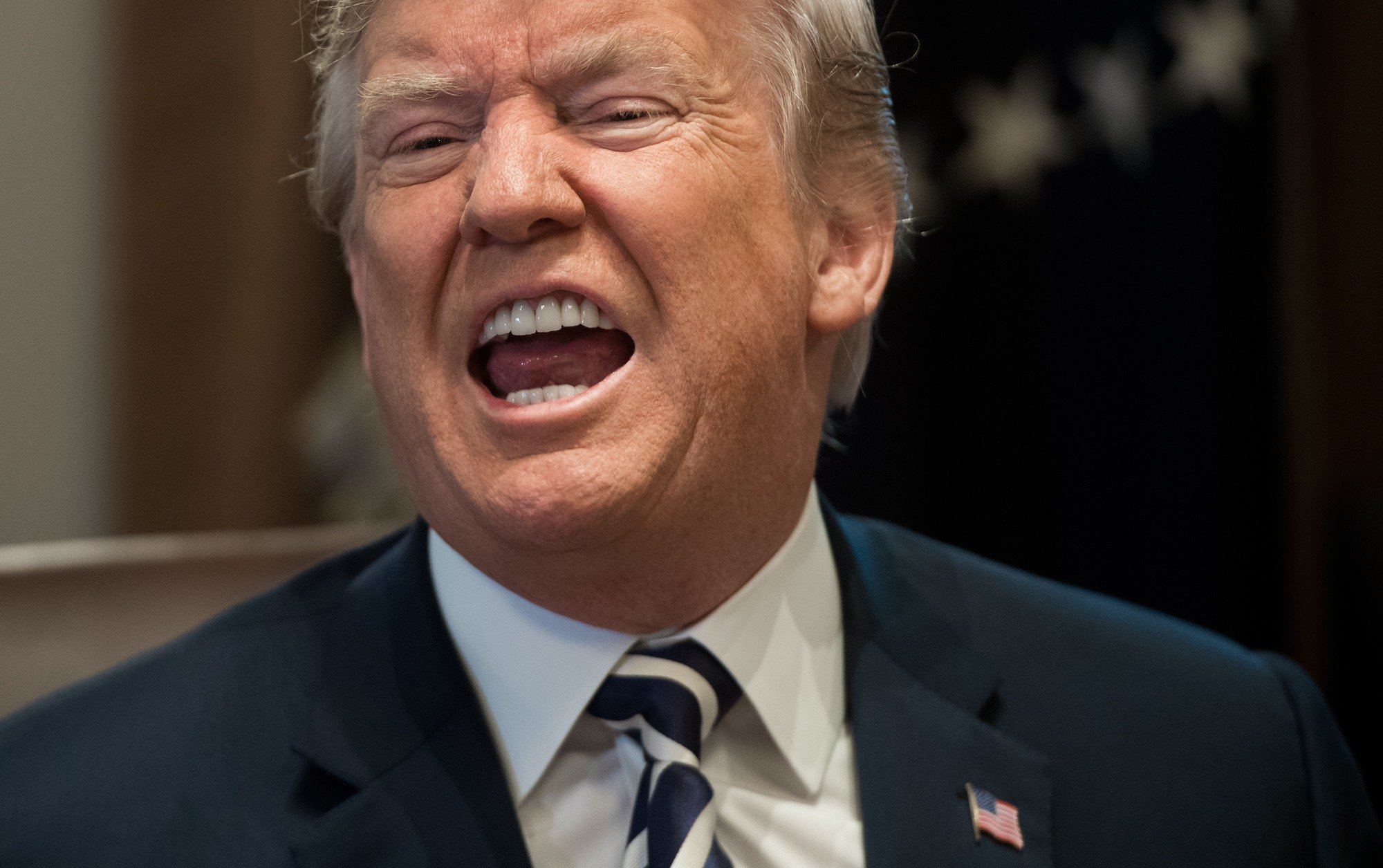 Donald Trump speaks during a Cabinet Meeting in the Cabinet Room of the White House