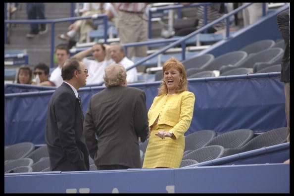 Sarah Ferguson enjoys a quiet moment during the U.S Open