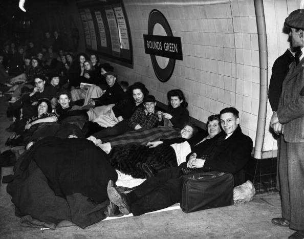 Londoners in the tube station