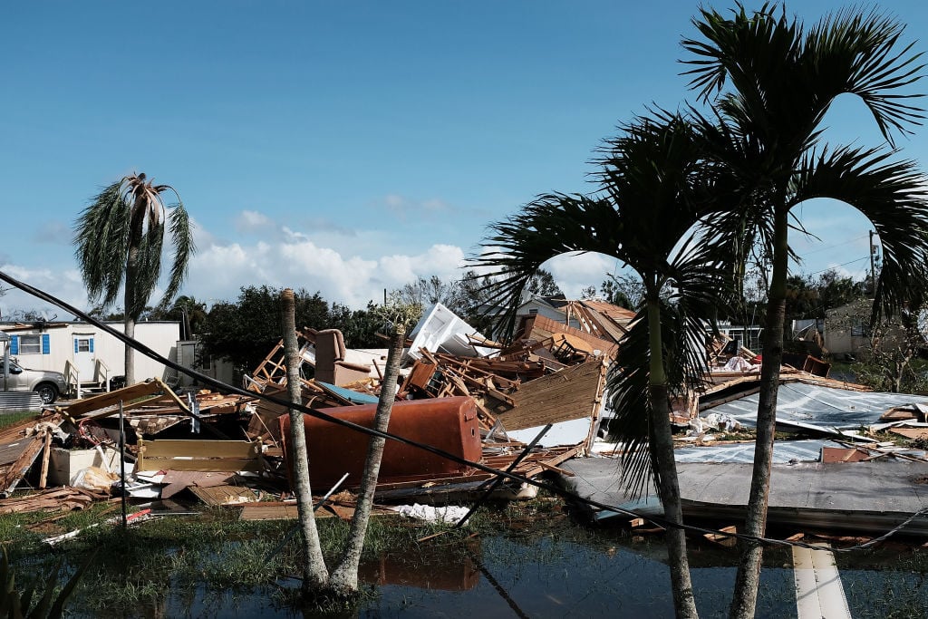 Hurricane damage in Naples, Fla, by Hurricane Irma