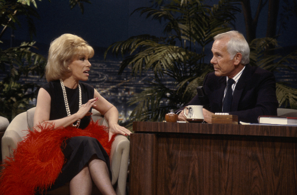 Joan Rivers with host Johnny Carson in 1986
