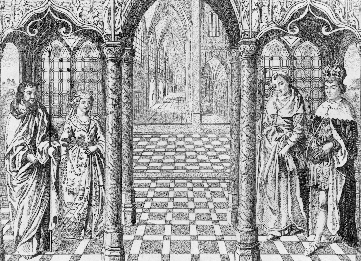 Marriage of Henry VII (1457 - 1509), the first Tudor King of England, to Elizabeth of York (1465 - 1503)