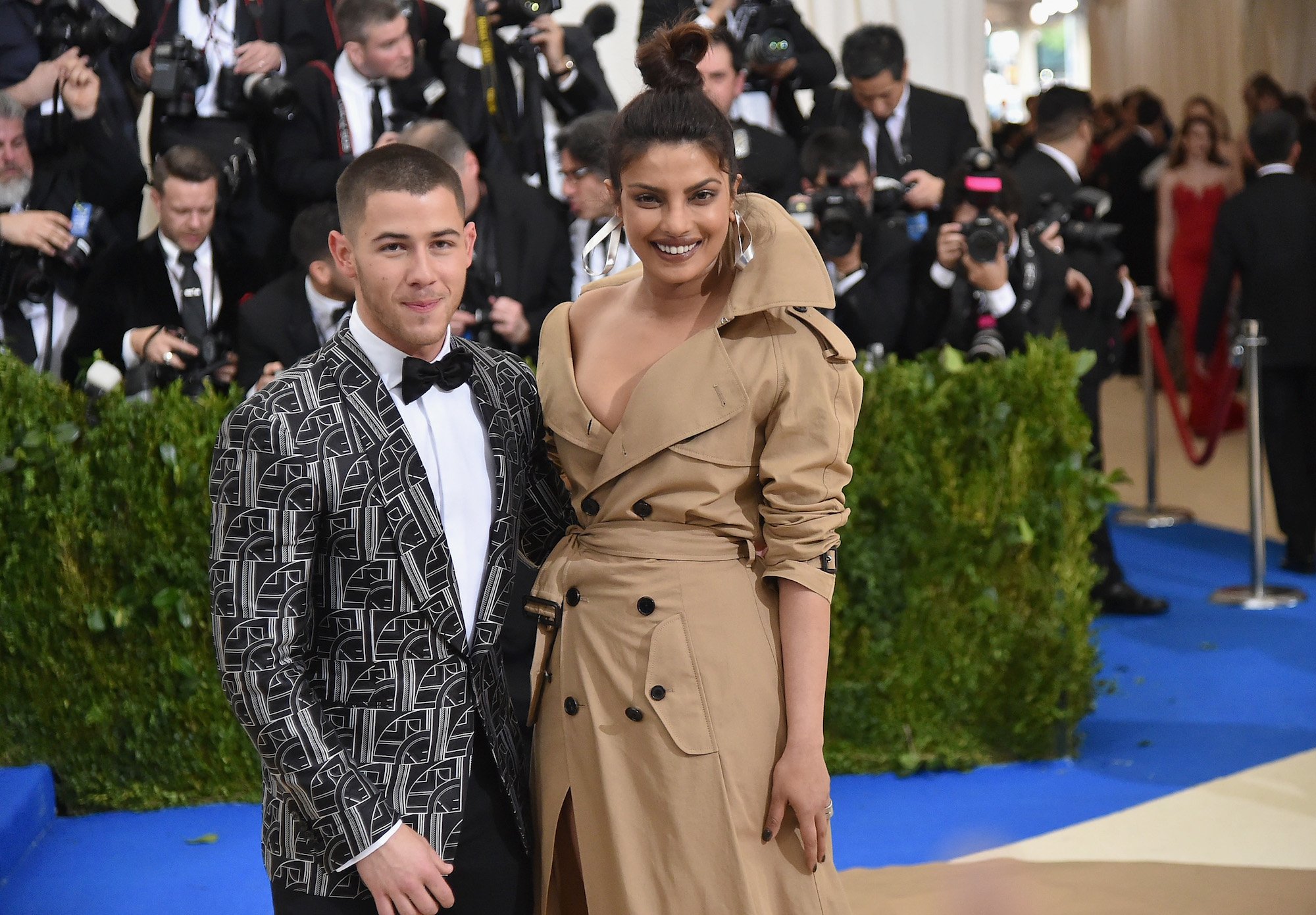 Nick Jonas (L) and Priyanka Chopra attend the 'Rei Kawakubo/Comme des Garcons: Art Of The In-Between' Costume Institute Gala at Metropolitan Museum of Art