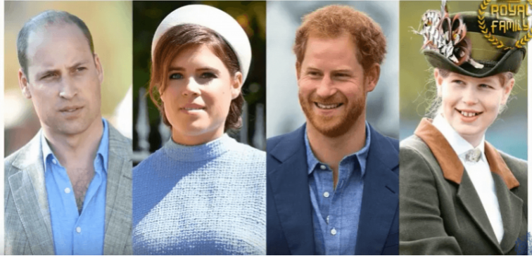 Prince William, Princess Eugenie, Prince Harry and Lady Louise Windsor