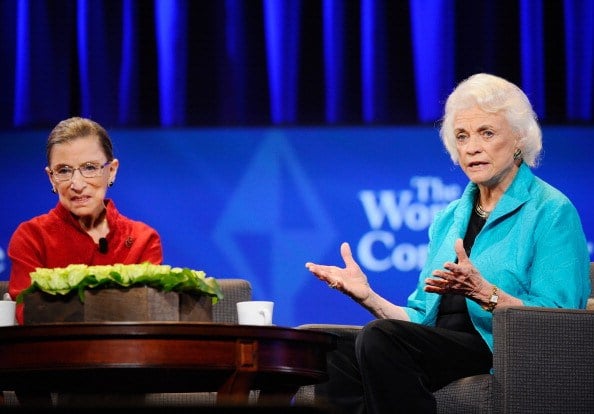 Justice Ruth Bader Ginsburg (L) and former justice Sandra Day O'Connor attend California first lady Maria Shriver's annual Women's Conference 2010