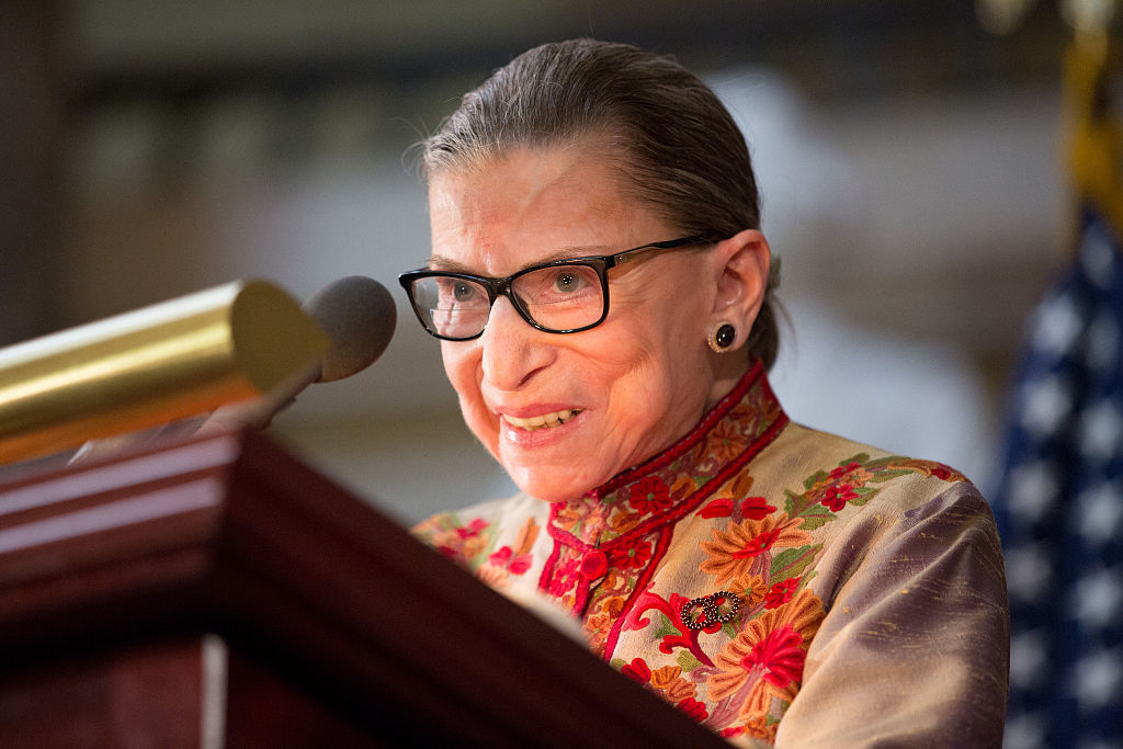 U.S. Supreme Court Justice Ruth Bader Ginsburg speaks at an annual Women's History Month