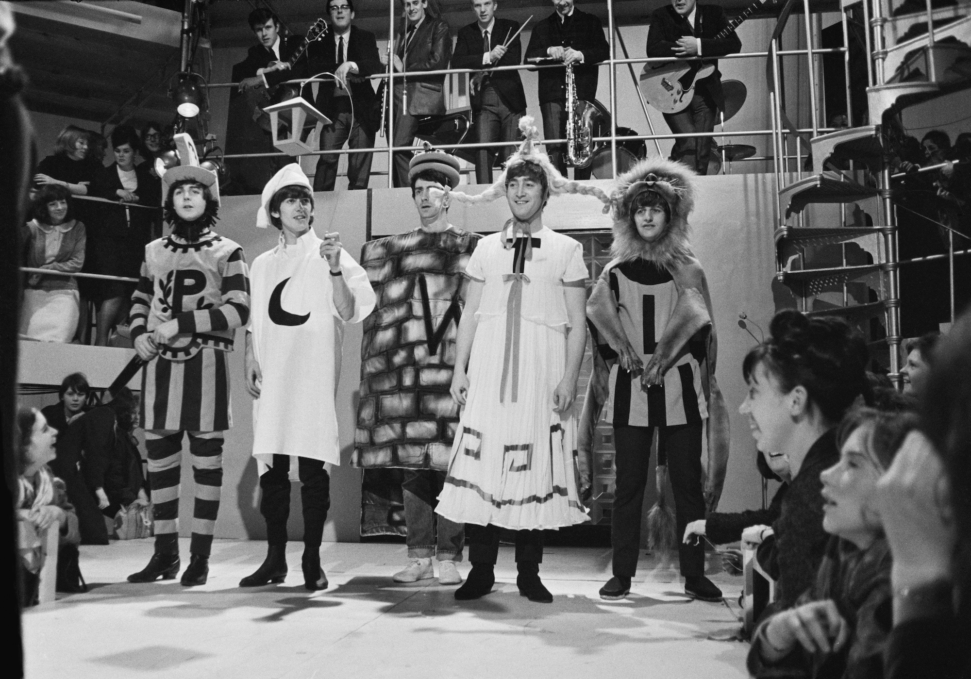 The Beatles rehearsing an excerpt from Shakespeare's 'A Midsummer Night's Dream'