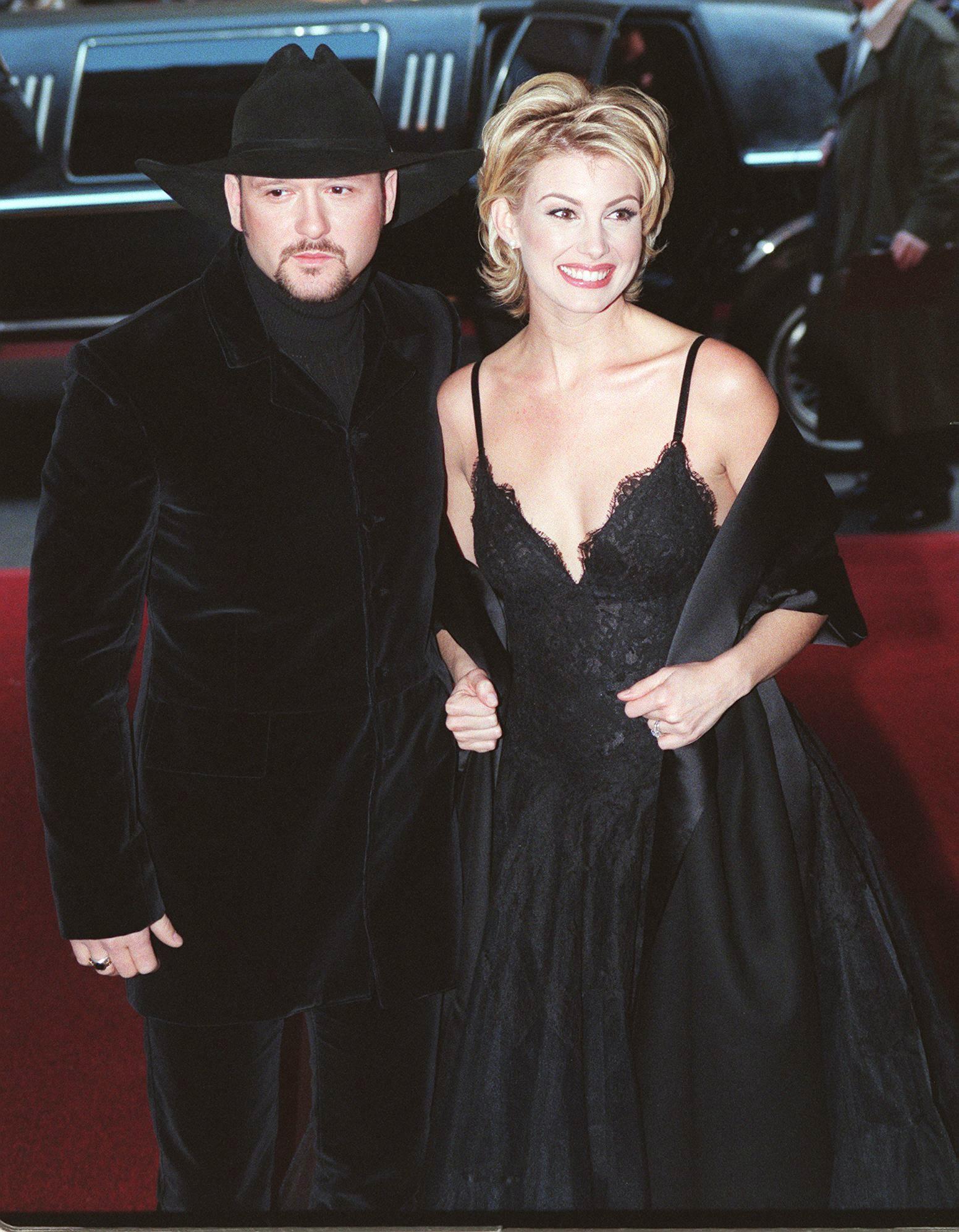 Tim McGraw and Faith Hill arrive for the arrive for the 40th annual Grammy Awards