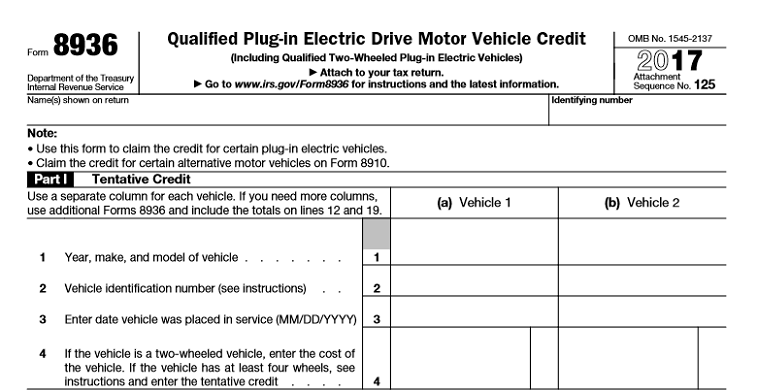 Electric Vehicle Rebate Federal Form