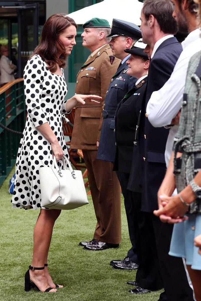 Kate Middleton and her white tote bag