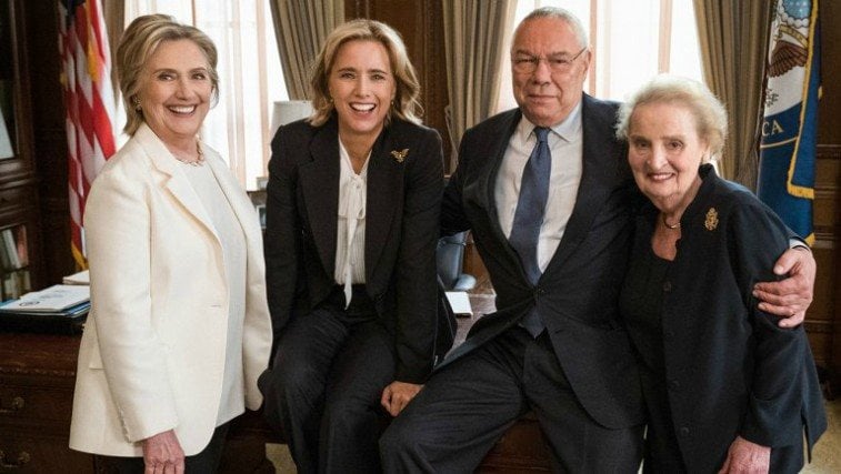 Hillary Clinton, Tea Leoni, Colin Powell and Madeleine Albright